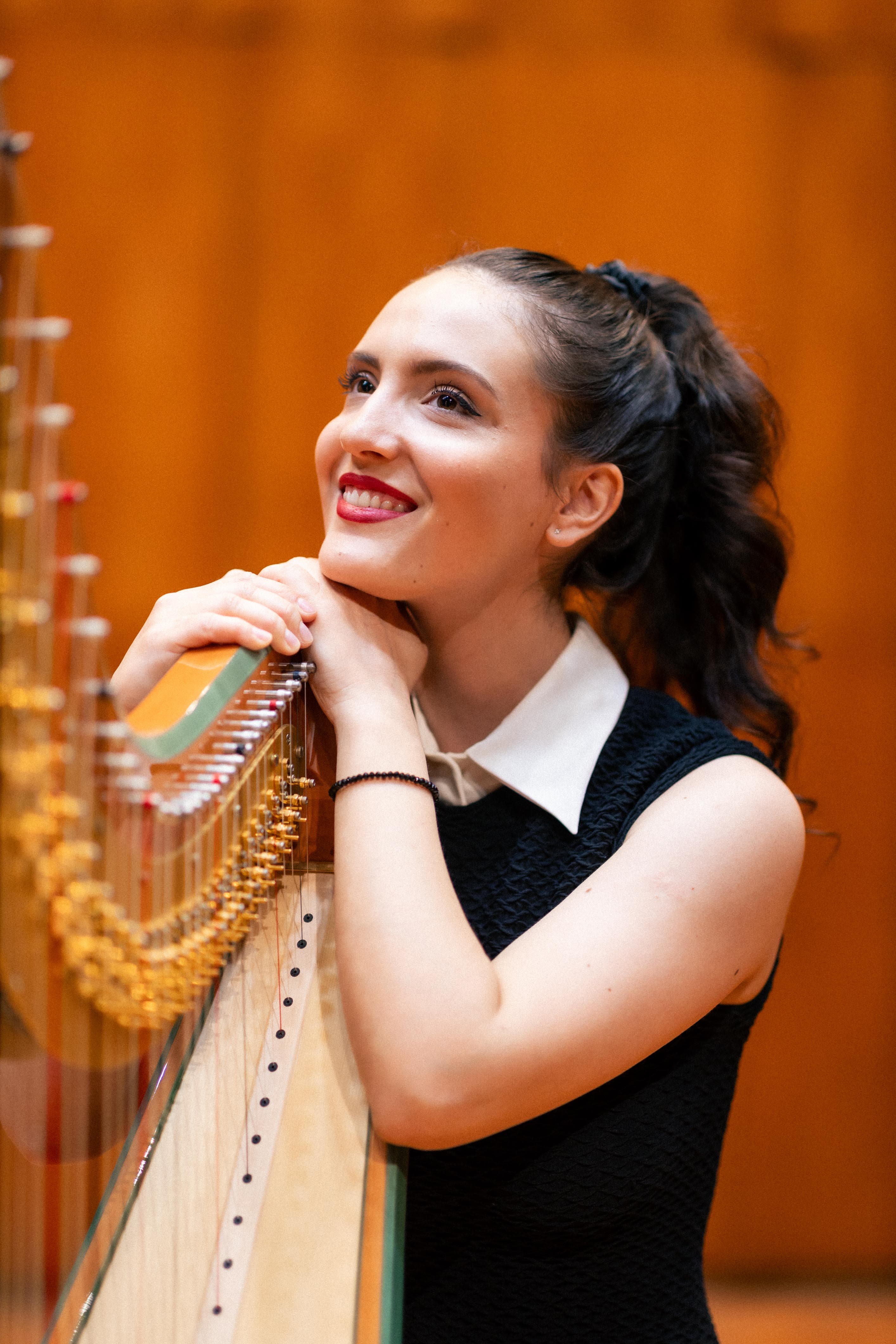 Elegant private event with harpist performing