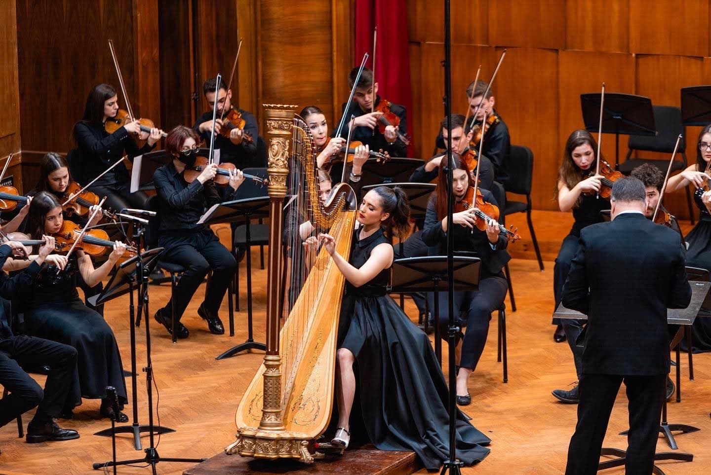 Irina on stage at a formal concert